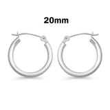 3mm Thickness Snap Post Hoop Earrings Round 925 Sterling Silver (20mm-55mm)