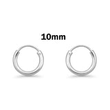 1.2 mm Thickness Continuous Hoop Earrings Round 925 Sterling Silver (8mm-55mm)
