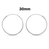 1.2 mm Thickness Continuous Hoop Earrings Round 925 Sterling Silver (8mm-55mm)