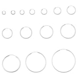 3mm Thickness Continuous Hoop Earrings Round 925 Sterling Silver (14mm-80mm)
