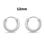 2.5mm Thickness Continuous Hoop Earrings Round 925 Sterling Silver (12mm-80mm)