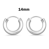 3mm Thickness Continuous Hoop Earrings Round 925 Sterling Silver (14mm-80mm)