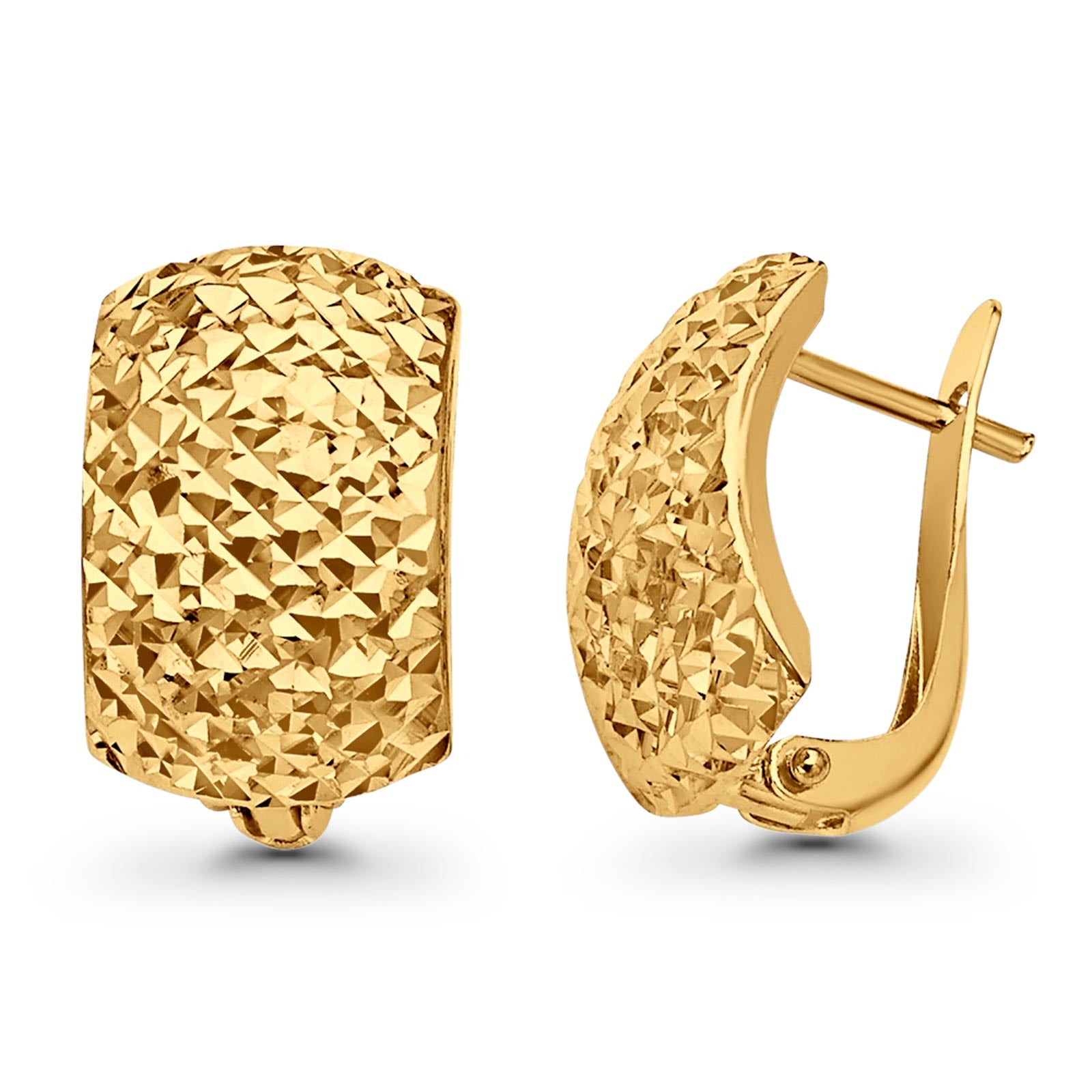 14K Yellow Gold Half Huggies Clip Earrings Real 2.1grams 18mmX11mm