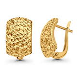 14K Yellow Gold Half Huggies Clip Earrings Real 2.1grams 18mmX11mm
