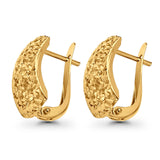 14K Yellow Gold Half Huggies Clip Earrings Real 2.1grams 18mmX11mm