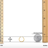 Real 14K Yellow Gold Diamond Cut 1.5mm Snap Closure Hoop Earrings Endless 0.6gram 17mm