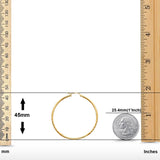 14K Yellow Gold Diamond Cut Real 2mm Snap Closure Hoop Earrings Hinged 2.3grams 45mm