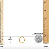 14K Yellow Gold Real Diamond Cut 2mm Snap Closure Hoop Earrings Hinged 1.1grams 20mm
