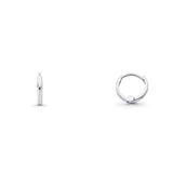 Real White Gold 14K 1.5mm Lovely Huggies Earrings Hinged 0.5grams 8mm