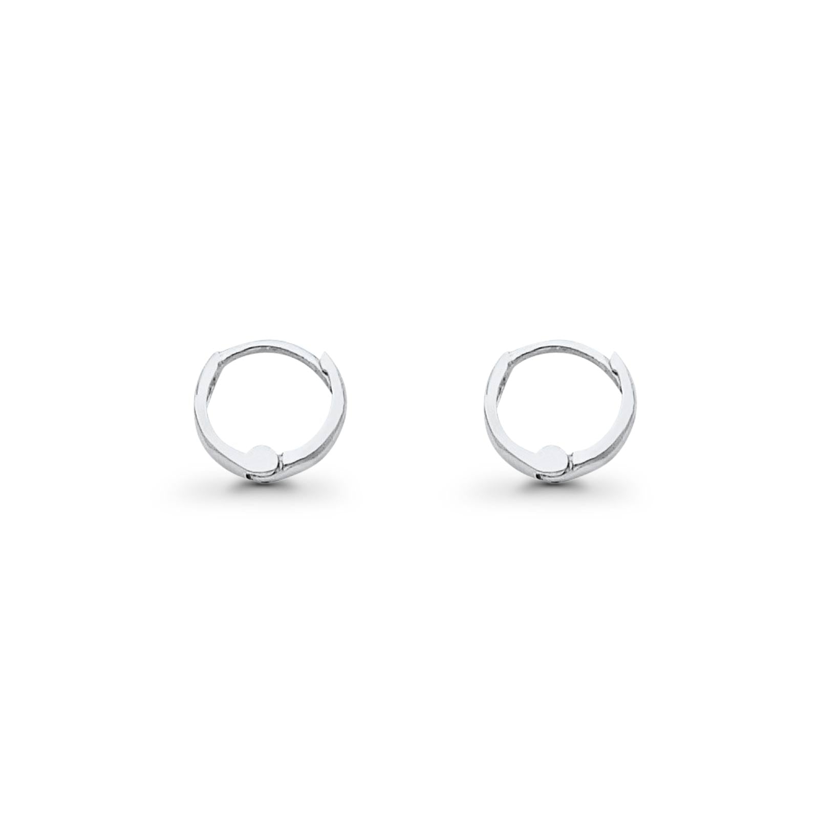 Real White Gold 14K 1.5mm Lovely Huggies Earrings Hinged 0.5grams 8mm