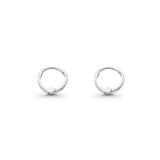 Real White Gold 14K 1.5mm Lovely Huggies Earrings Hinged 0.5grams 8mm