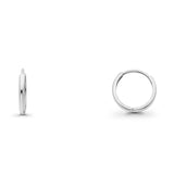 Attractive 14K White Gold Real 2mm Huggies Earrings Hinged 0.8gram 11mm