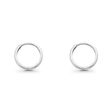 Attractive 14K White Gold Real 2mm Huggies Earrings Hinged 0.8gram 11mm