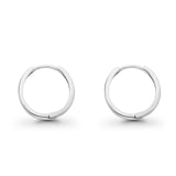 14K White Gold Real 2mm Plain Gorgeous Huggies Earrings Hinged 1.5gms 15mm
