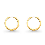 14K Yellow Gold Real 2mm Plain Fancy Huggies Earrings Hinged 1.5grams 15mm