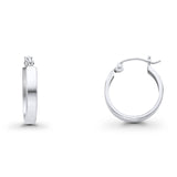 White Gold Real 3mm Plain Beautiful Huggies Earrings Hinged 1gram 15mm 14K
