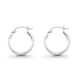 White Gold Real 3mm Plain Beautiful Huggies Earrings Hinged 1gram 15mm 14K