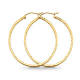 Real 14K Yellow Gold Square Tube Diamond Cut Snap Closure Hoop Earrings 1.6grams 30mm