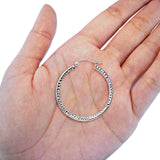 White 14K Gold Full Diamond Cut Square Tube Hollow Hoop Snap Closure Earrings 2.2grams 28mm
