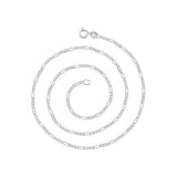 3MM 080 Figaro Link Chain .925 Solid Sterling Silver Sizes 7"-30" Inches