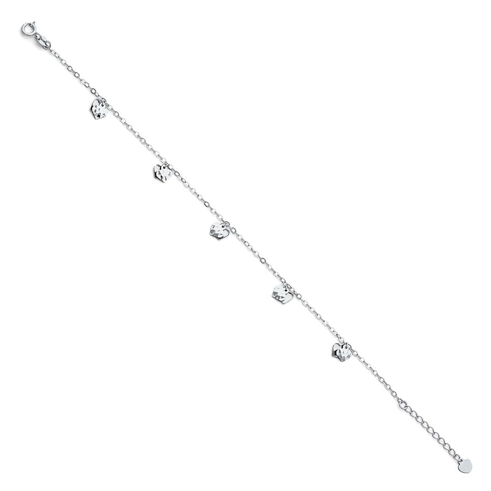14K White Gold Light Bracelet Chain 7" + 1" Extension