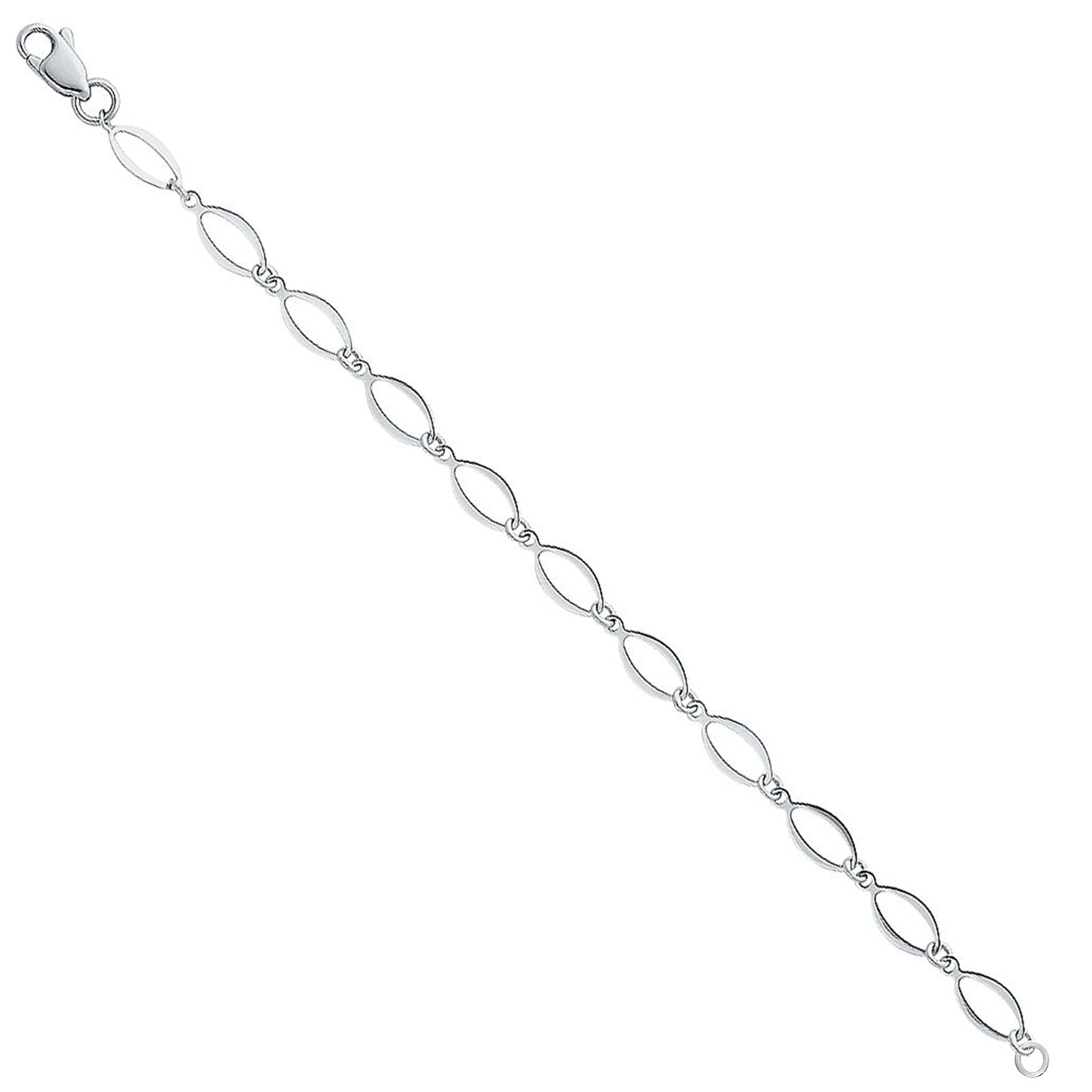 14K White Gold Light Bracelet Chain 7.25" Extension
