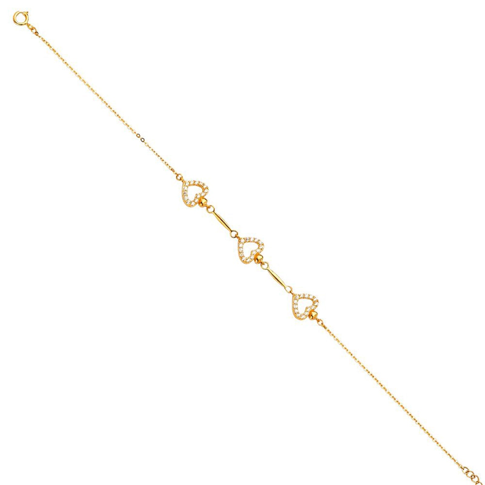 14K Yellow Gold Light Bracelet Chain 7" + 1" Extension