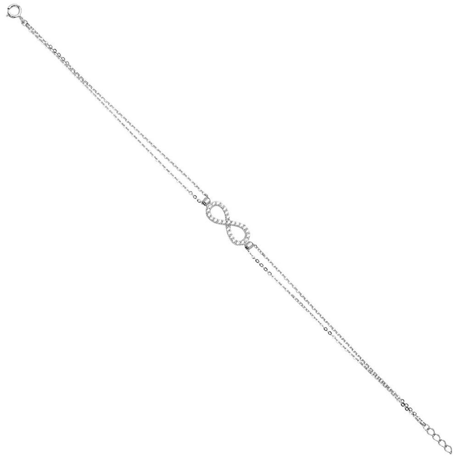 14K White Gold Light Bracelet Chain 7" + 1" Extension