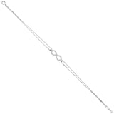 14K White Gold Light Bracelet Chain 7" + 1" Extension