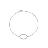 Diamond Trendy Oval Shape Bracelet 14K White Gold 0.09ct Wholesale