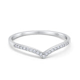 14K White Gold 0.19ct Round 4mm G SI Half Eternity Diamond Bands Engagement Wedding Ring