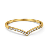 14K Yellow Gold 0.19ct Round 4mm G SI Half Eternity Diamond Bands Engagement Wedding Ring