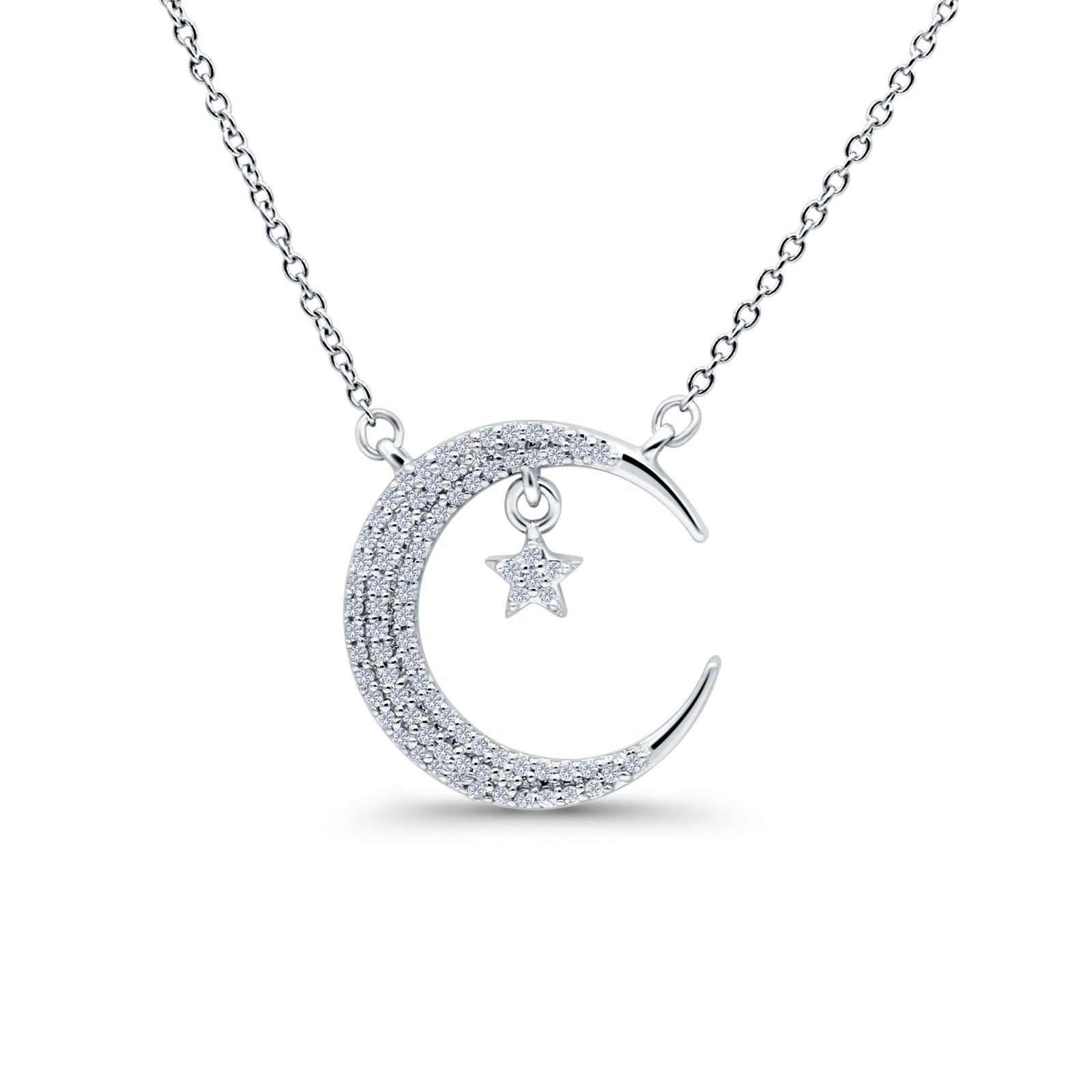 Diamond Crescent Moon Necklace