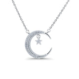 Diamond Crescent Moon Necklace