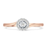 Minimalist Flower Diamond Ring 14K Rose Gold 0.12ct Wholesale