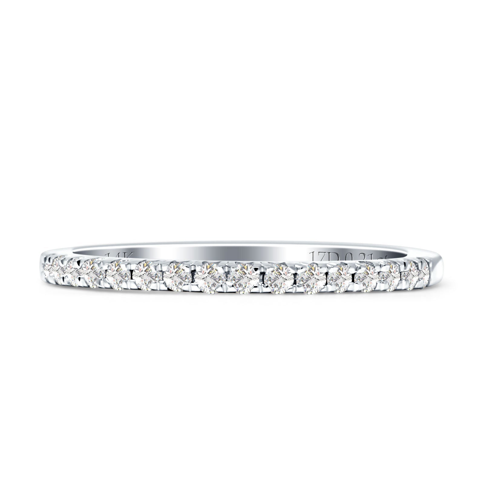 Minimalist Half Eternity Diamond Stackable Ring 14K White Gold 0.21ct Wholesale