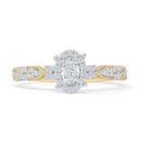 Oval Halo Vintage Style Diamond Ring