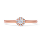 Halo Solitaire Bridal Ring 0.20ct Round Natural Diamond 14K Rose Gold Wholesale