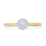 Minimalist 0.21ct Diamond Halo Engagement Ring 14K Yellow Gold Wholesale