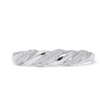 Half Eternity Twisted Rope Band Round Natural Diamond 14K White Gold Wholesale