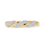 Half Eternity Twisted Rope Band Round Natural Diamond 14K Yellow Gold Wholesale