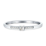 Minimalist Diamond Solitaire Ring Dainty 14K White Gold 0.10ct Wholesale