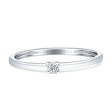 Minimalist Diamond Solitaire Ring 14K White Gold 0.07ct Wholesale