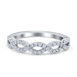 14K White Gold 0.35ct Round 4mm G SI Half Eternity Diamond Bands Engagement Wedding Ring Size 6.5