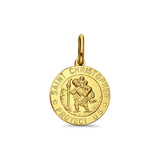 14K Yellow Gold St. Christopher Religious Pendant 18mmX18mm 2.0 grams