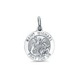 Charm Pendant 2.0 grams 18mmX18mm 14K Real White Gold St. Michael Religious