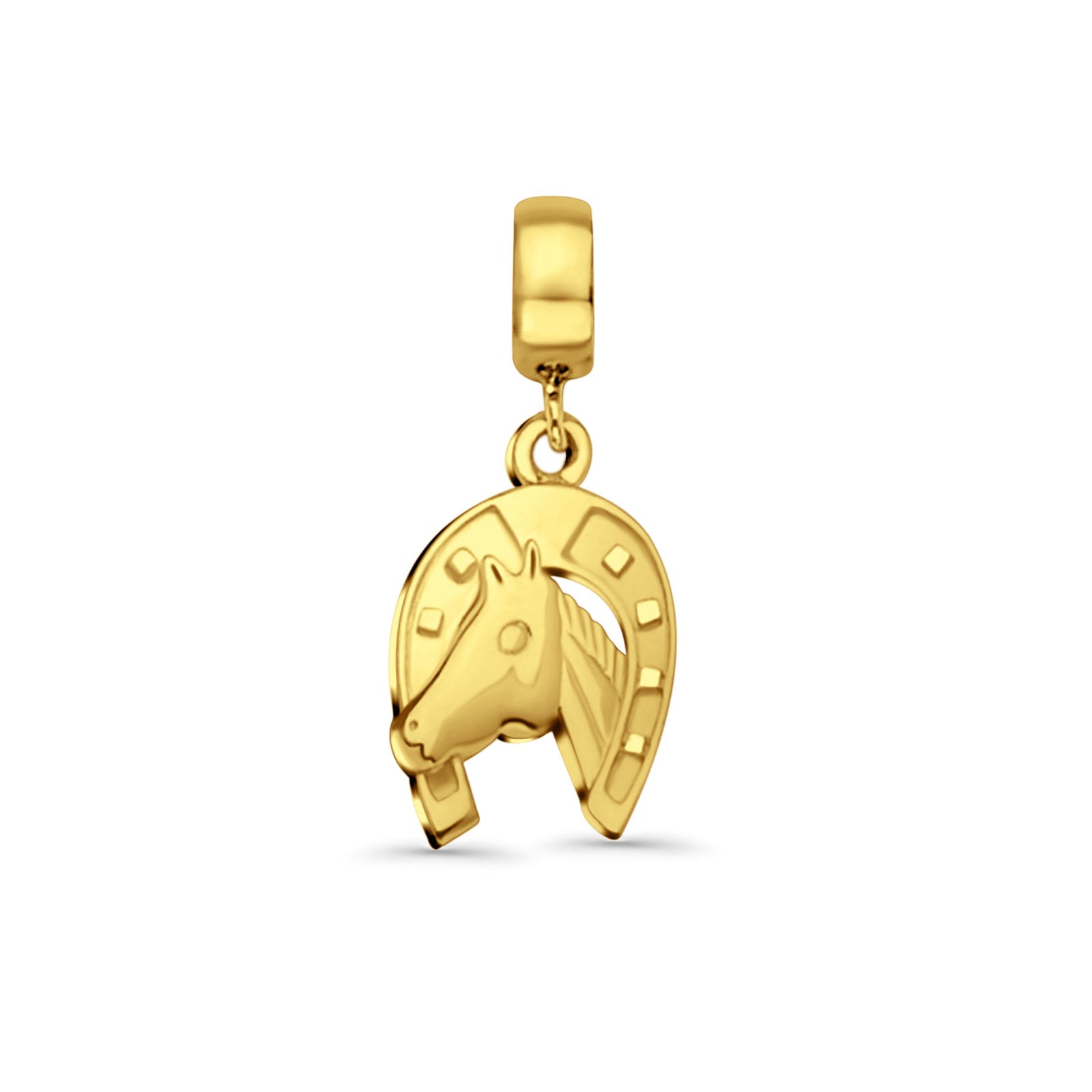 14K Yellow Gold Horse Shoe Charm for Mix&Match Pendant 22mmX10mm 1.6 grams