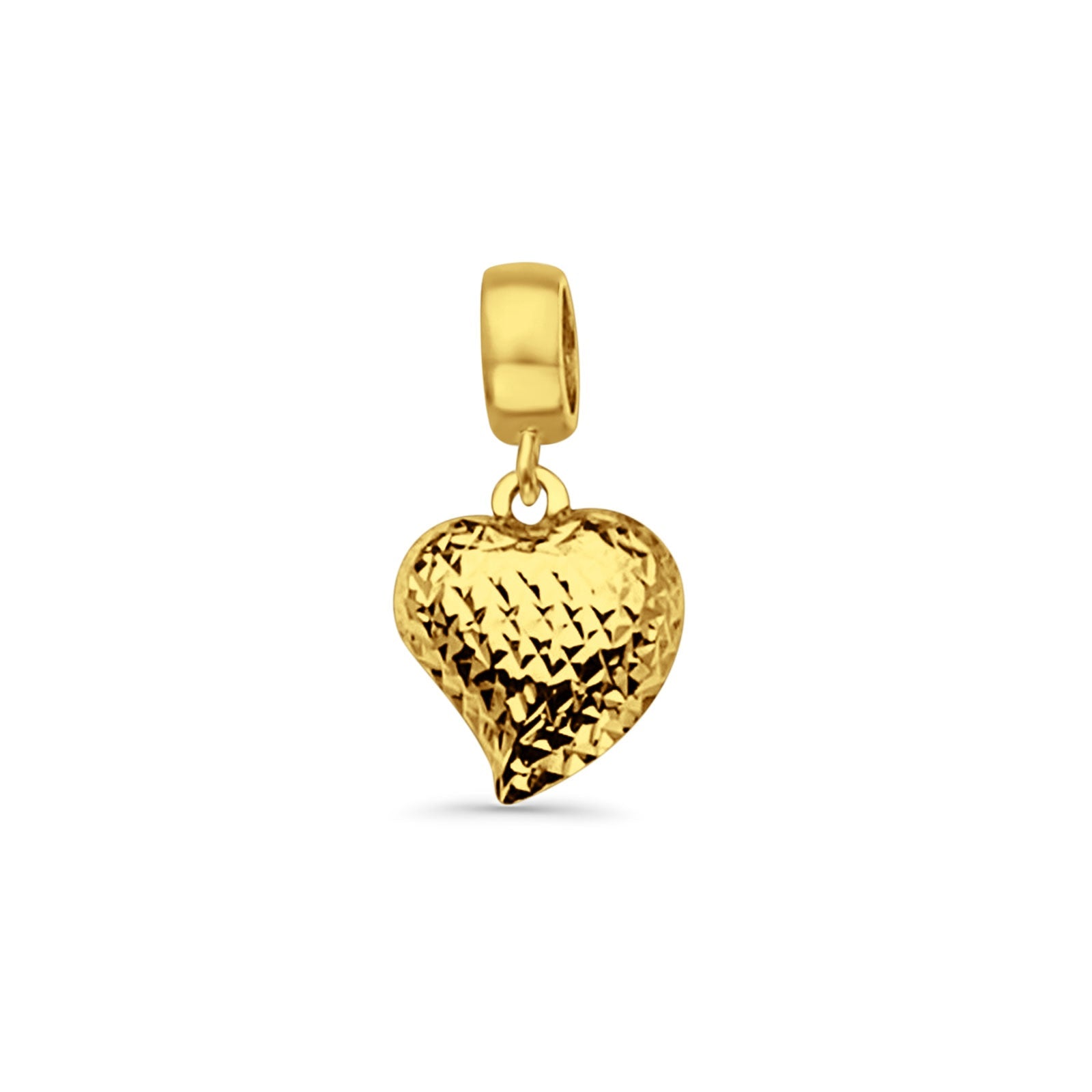 14K Yellow Gold Heart Charm for Mix&Match Pendant 20mmX10mm 0.7 grams