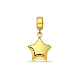 14K Yellow Gold Star Charm for Mix&Match Pendant 20mmX10mm 1.0 grams