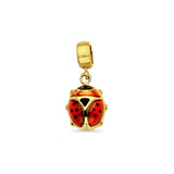 14K Yellow Gold Lady Bug Charm for Mix&Match Pendant 20mmX9mm 1.0 grams